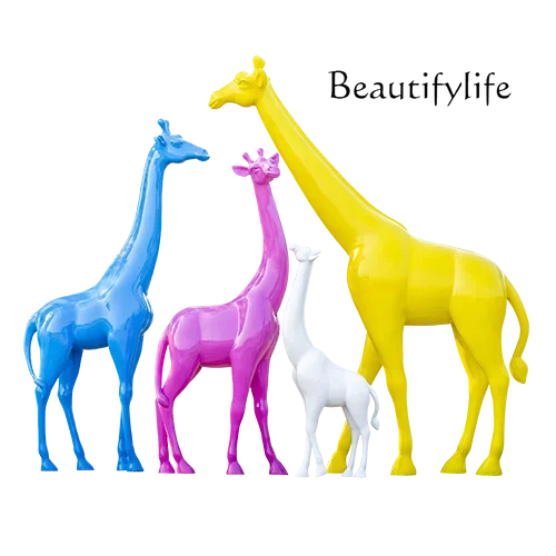 

Outdoor garden landscape geometric giraffe fiberglass sculpture scenic park decoration large ornament