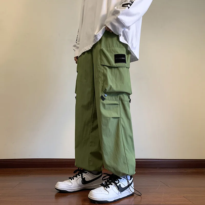 Viser de survêtement cargo surdimensionnés pour hommes, pantalons de jogging High Street FjMen, pantalons de survêtement à grande poche, streetwear décontracté, design de mode