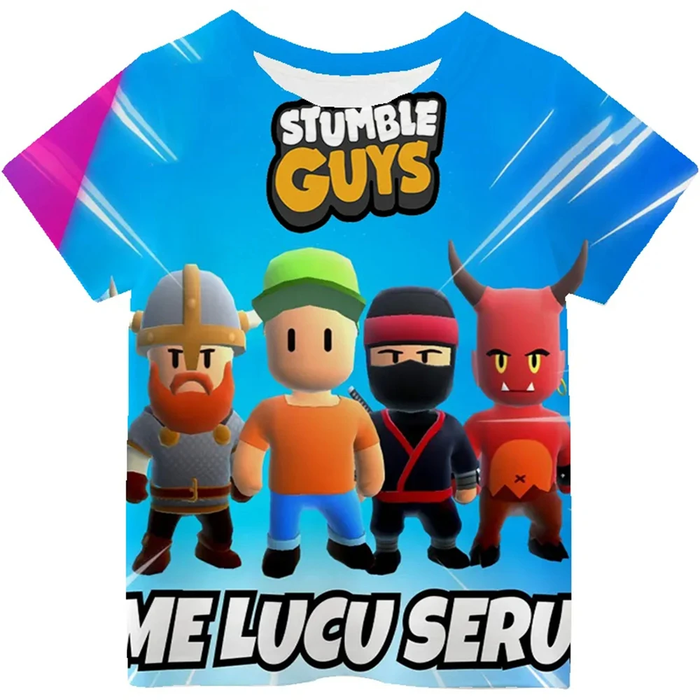 Stumbling Guy Game Print 3D Children T-Shirt Kids Adult Versatile Short Sleeve Fashion Casual Oversized Kids Clothing Top Summer