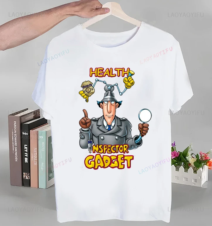 Camiseta con estampado de dispositivo de inspección de detectives animado, camisetas con dispositivo de inspección de detectives animado, camiseta de manga corta con cuello redondo