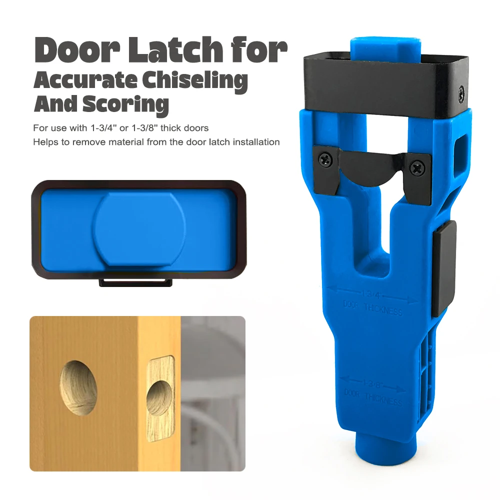 For 1-3/8’ or 1-3/4’ Thick Wooden Door Door Latch Mortise Tool Precision Scoring and Chiseling Door Latch Installation Kit Fits