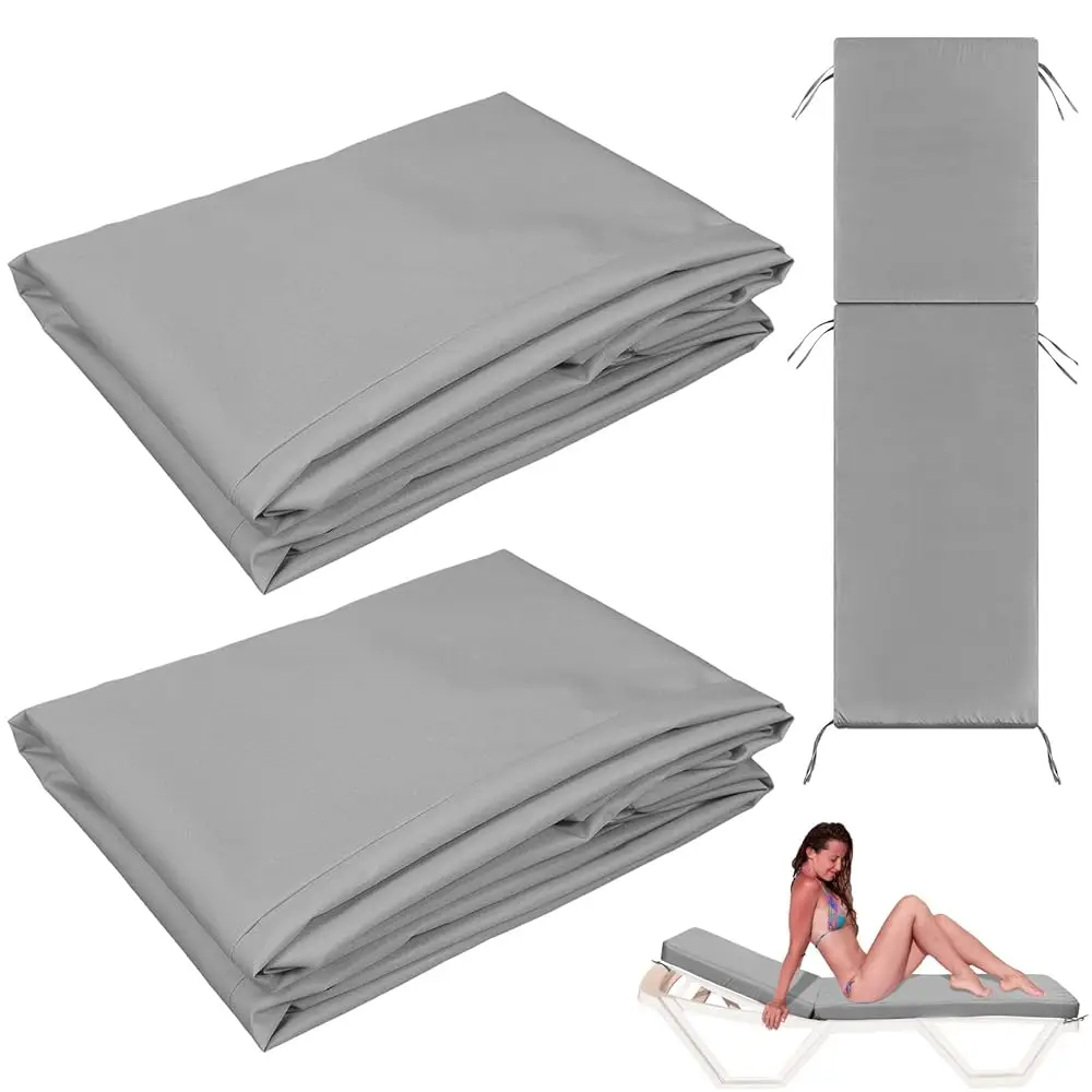

2 Pcs Waterproof Chaise Lounge Cushion Cover Outdoor (Not Ludes Cushion) 72 X 21 X 3 H Chair Replacement Cover Chaise Slipcover