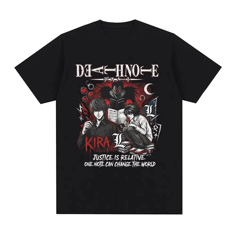Anime Death Note Ryuk Yagami Light L·Lawliet Grafik-T-Shirts Damenbekleidung Baumwoll-T-Shirt Mode Lose Kurzarm-T-Shirts