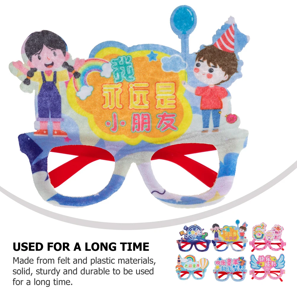 

6 Pcs Glasses Frame Novelty Party Supplies Photo Props Kids Decor Children's Cartoon Glasses Frame For Gifts