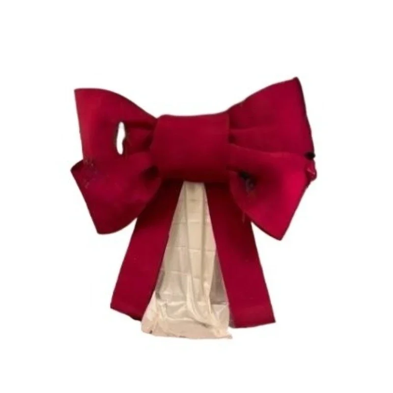 

Christmas beautiful red big bow giant bow Internet celebrity clock in photo props shopping mall decoration