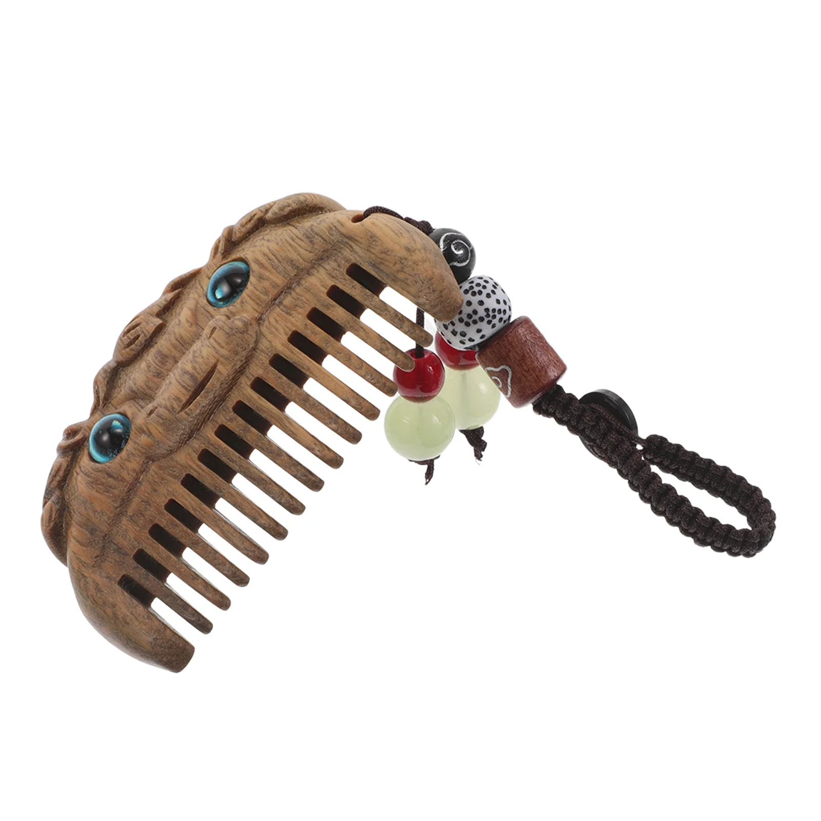 

Sandalwood Comb Keychain Portable Mini Travel Size Detangling Hair Brush Unique Pendant Gift for Women Chinese New Year