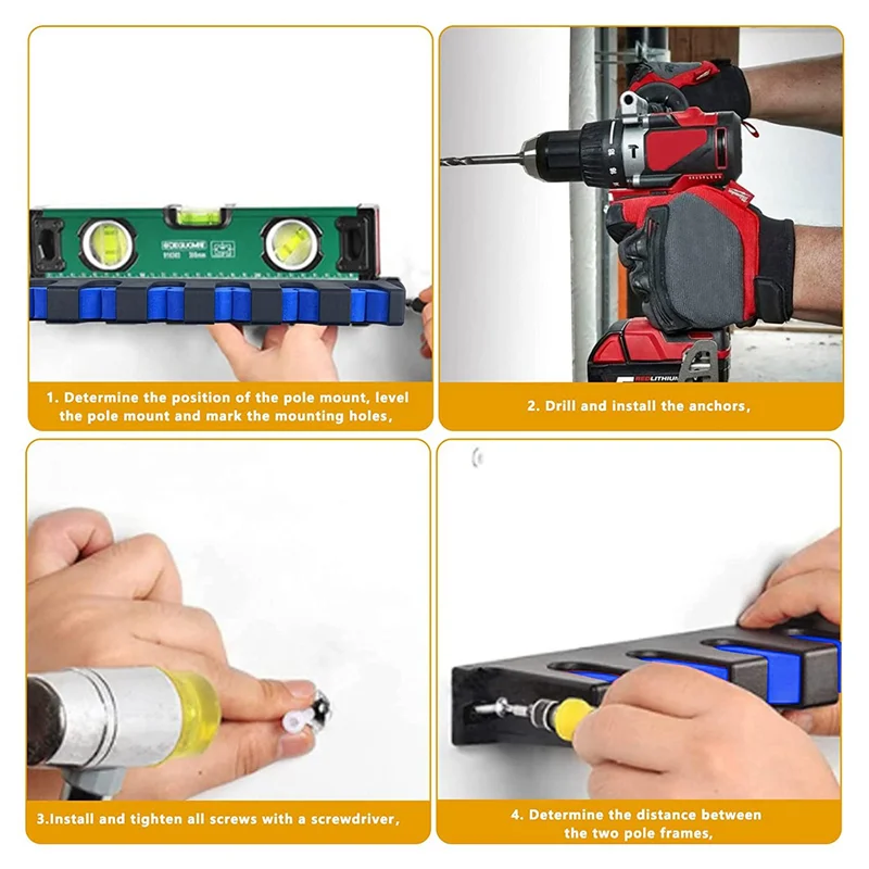 

A99I-4X Fishing Pole Holder Wall Mount For Garage Door,Fishing Rod Storage Rack For Boat,Vertical 6-Rod Organizer Racks