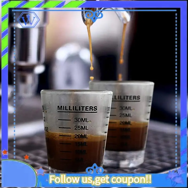 6 قطع كوب قياس سهل الاستخدام، كوب إسبرسو شوت زجاجي سائل ثقيل، كأس نبيذ 26، قياس مدخن 1 أونصة، 6 تيرابايت، 2 تيرابايت، 3