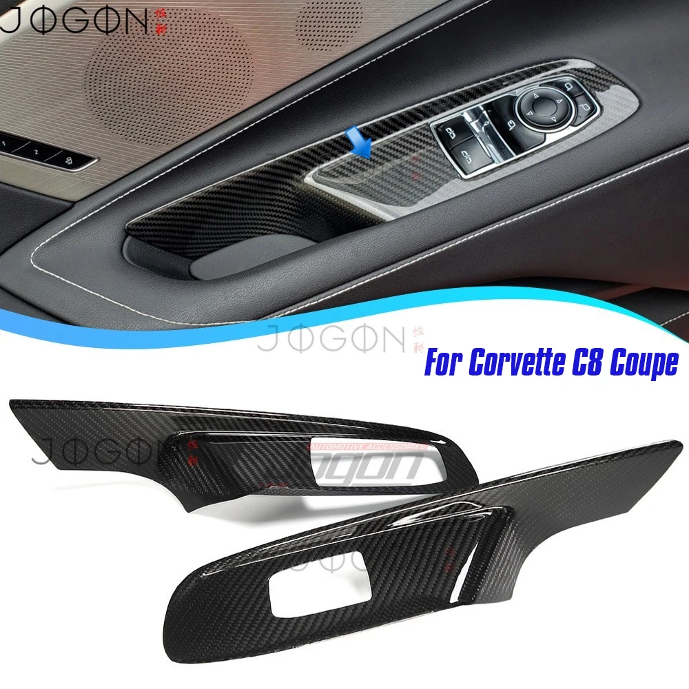 

Real Carbon Fiber Automotive Window Lock Button Cover Trim Decorattion For Chevrolet Corvette C8 Stingray Z06 ZR1 2020+ 2026+
