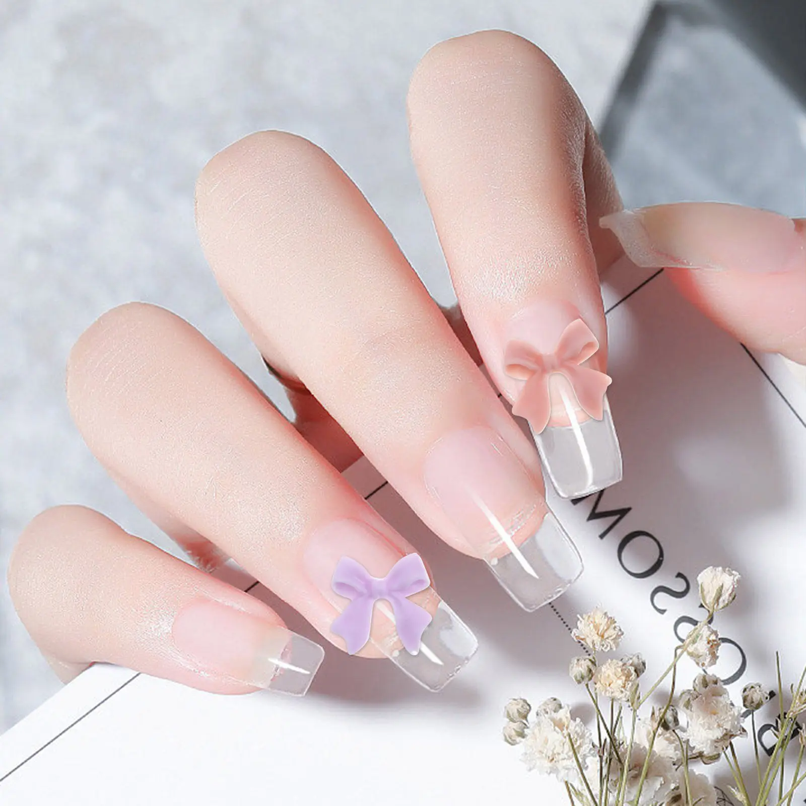 

60Pcs Bow Nail Charms Nail Art Jewels DIY Manicure Decorations for Party Wedding Acrylic Gel Nails Accessories