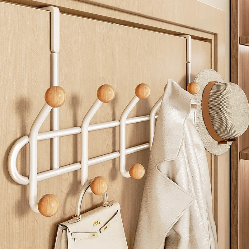 

Multi-Functional Wall Hook for Bedroom Closet Living Room No Drilling Required Luxury Carbon Steel And Wood Heavy Duty ...