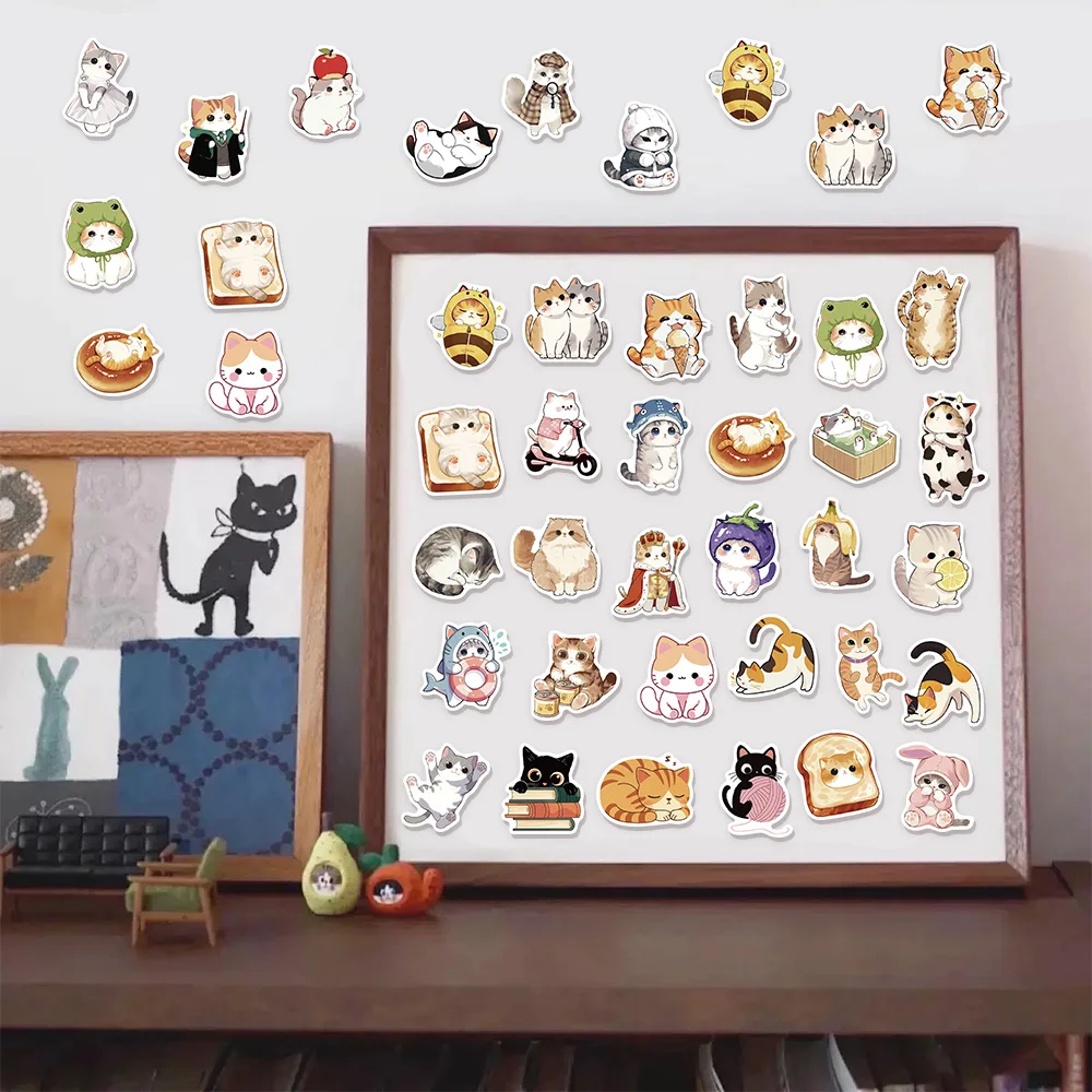 50PCS Cat Cute Creative Fun Stickers DIY Manual Speaker Decoration Luggage Notebook Water Cup Label Waterproof Stickers