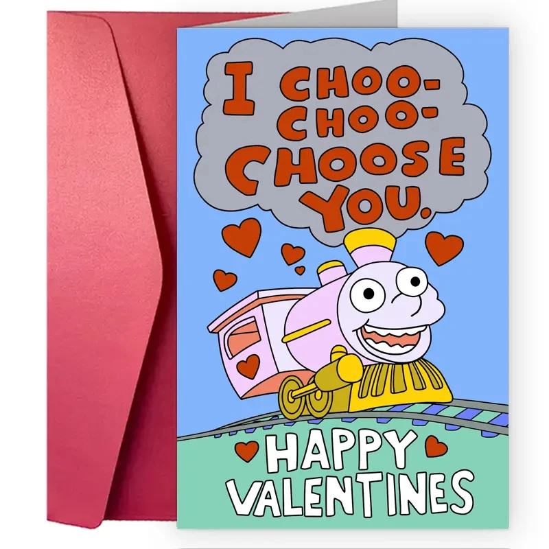 1PC Cute Valentine Day Card For Him Her Funny Anniversary Card For Boyfriend Girlfriend 