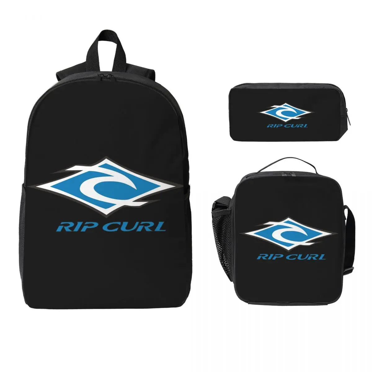 

Рюкзак с логотипом Rip Curl, студенческая сумка для книг для мальчиков и девочек, школьная сумка, сумки на плечо для ноутбука, 3 шт., изолированная сумка для обеда, пенал