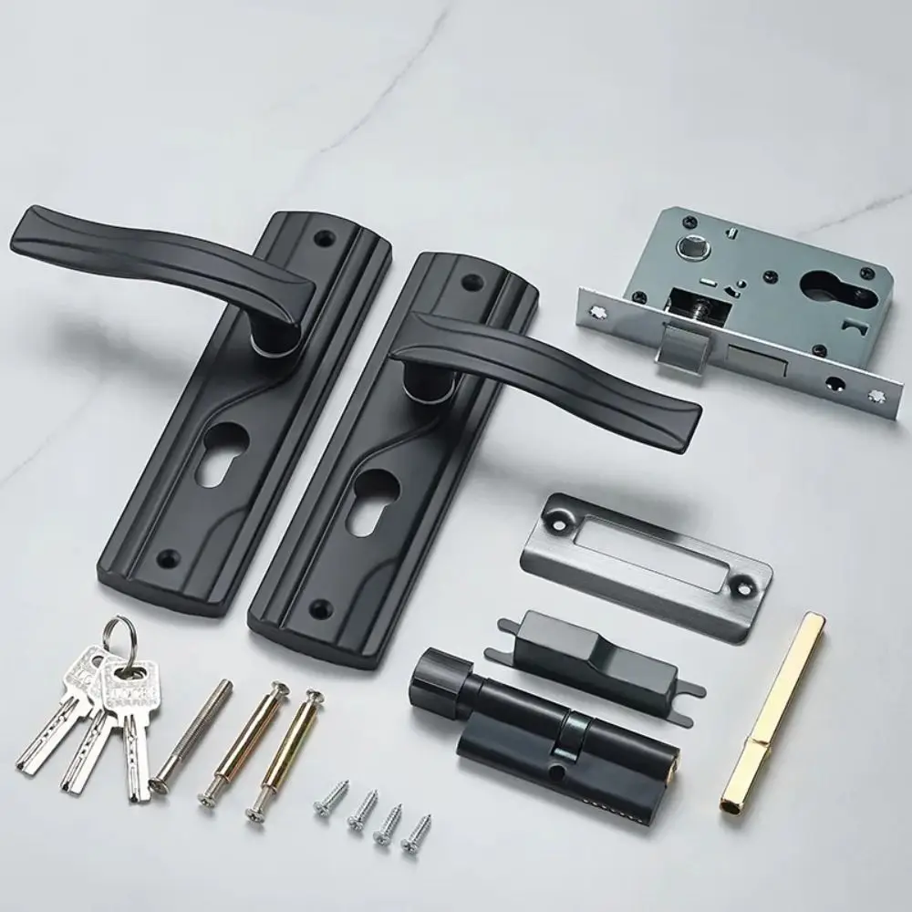 Silent Bearing Door Handle Lock Set With Keys Long Lasting Door Handle Lock Manganese Steel Big Knob Bedroom Door Lock Set