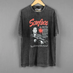 Scarface T-Shirt Say Hello To My Little Friend Al Pacino Movie Donnie Brasco Dog Day Afternoon Cotton Summer Black Tee Shirt