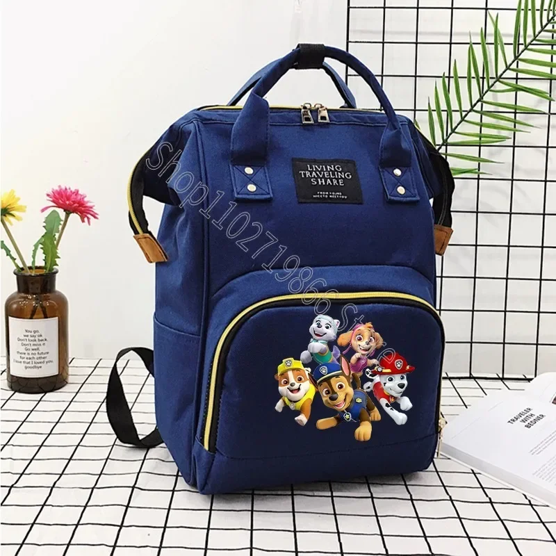 Paw Patrol Diaper Bag Backpack Chase Skye Cute Diaper Bags Anime Cartoon Character Pattern Print Bebes Baby Show Party Gifts