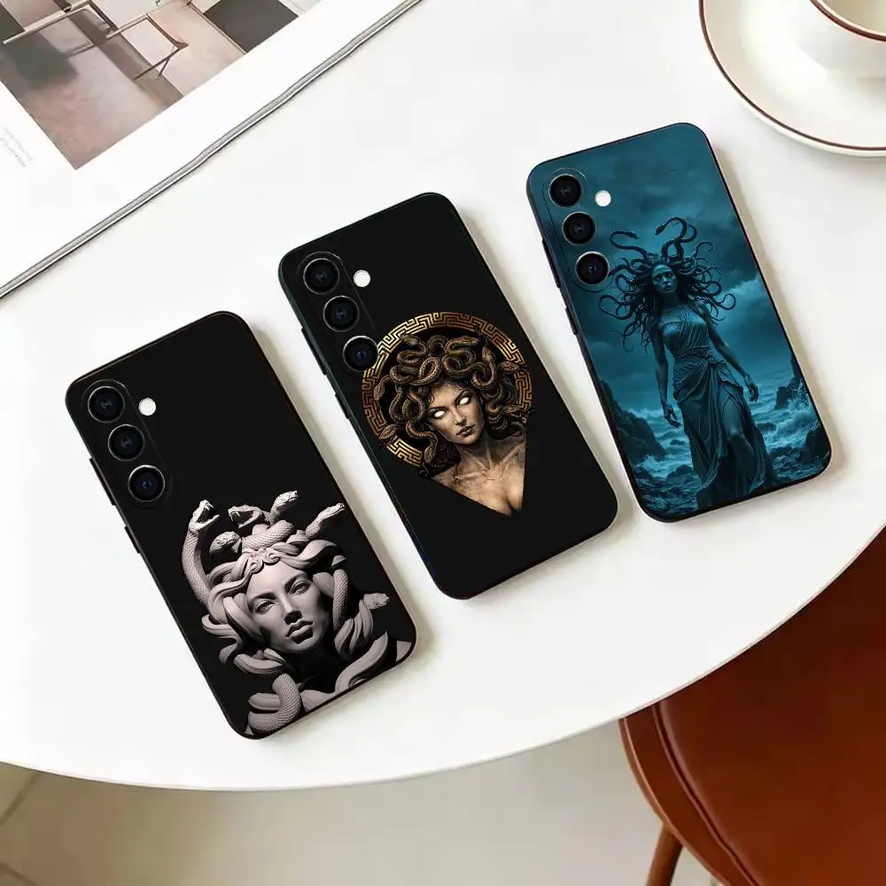 Coque de téléphone en silicone souple noir, mythologie grecque Medusa, pour Samsung Galaxy A71 A72 A73 A51 et autres modèles associés