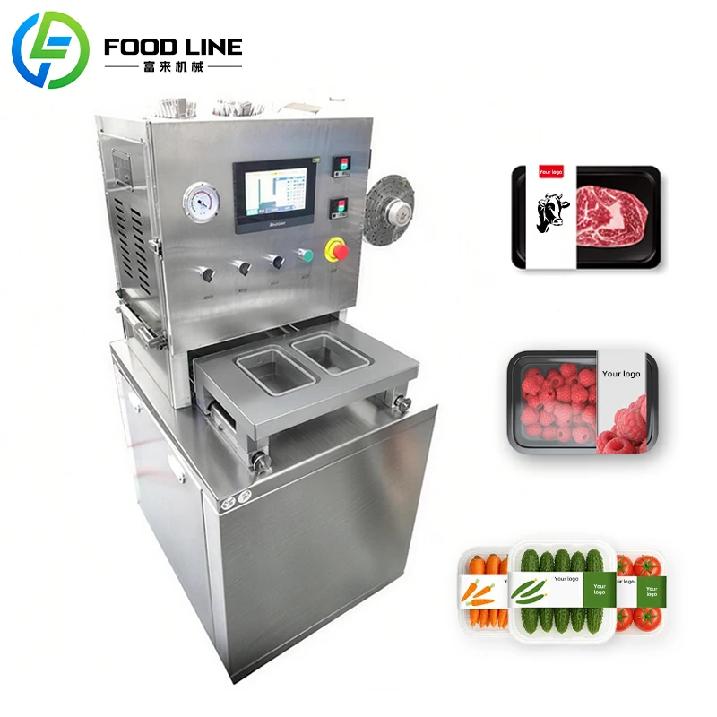 New Custom Automatic MAP Tray Sealer Modified Atmosphere Vacuum Packaging Machine for Food Freshness Preservation