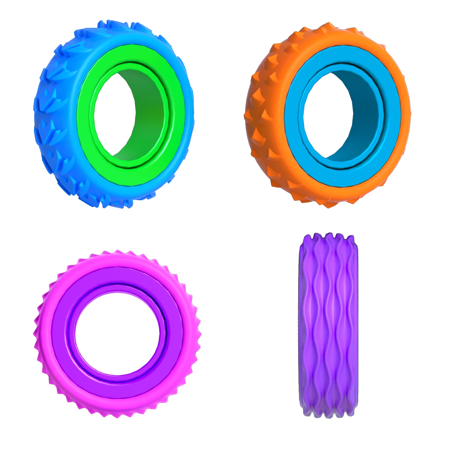 Finger Spinner Autism ADHD Toys,Rotating Fidget Toys Sensory Rings,Soft Tactile Stress Relief Rings,Travel Calm Essentials
