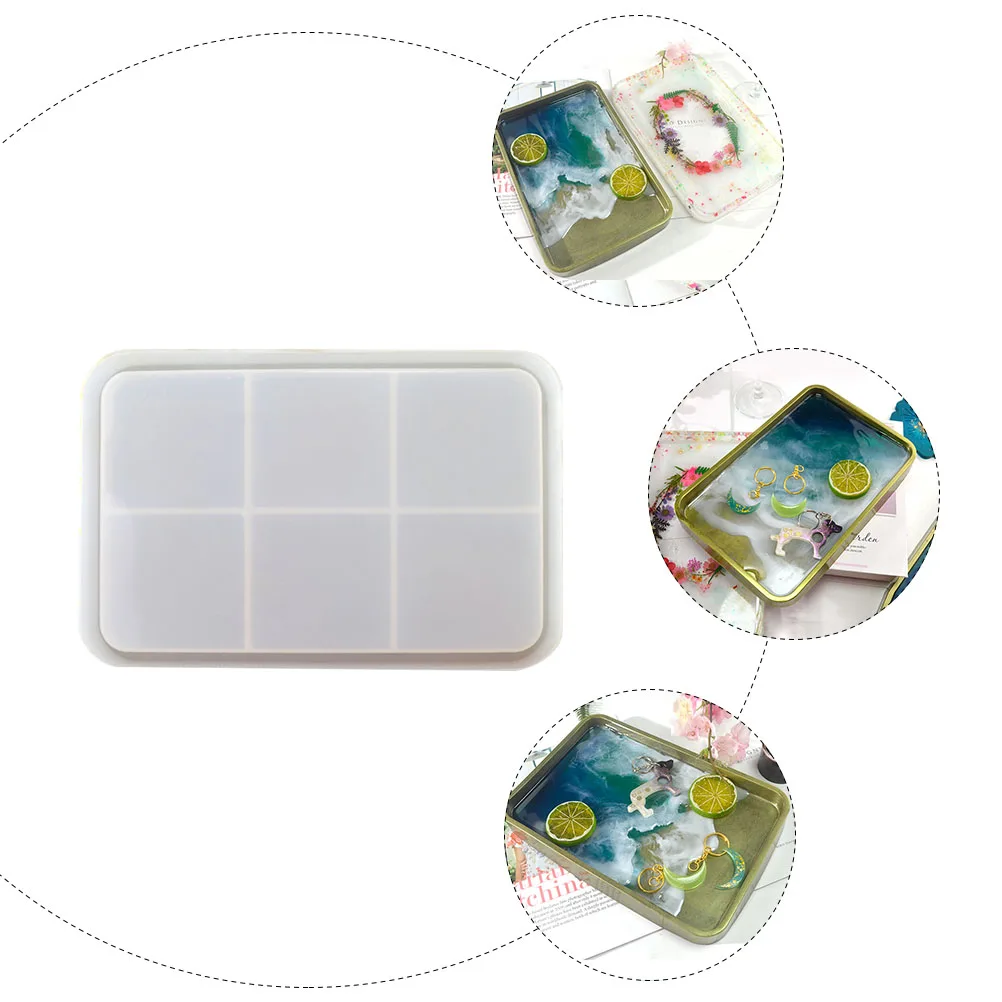 

Mold Plate Practical with Handle DIY Accessory Epoxy Art Tray Tableware Silicone Tools Silica Gel Mould