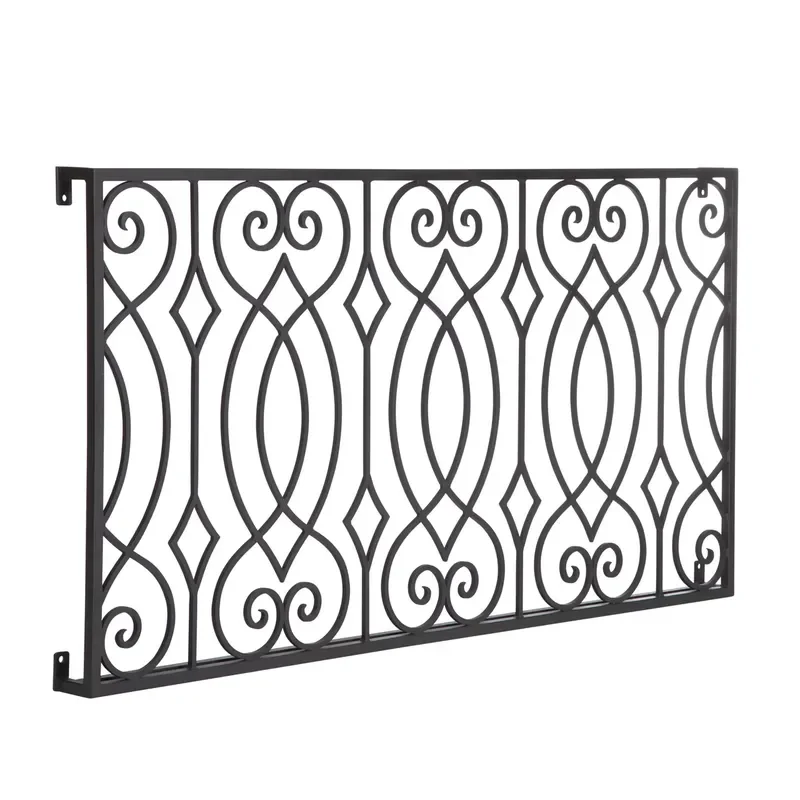 Modern Wrought Iron Awning with Hand Forged Scrollwork Weatherproof Canopy for Entryway Protection for Villa & Park