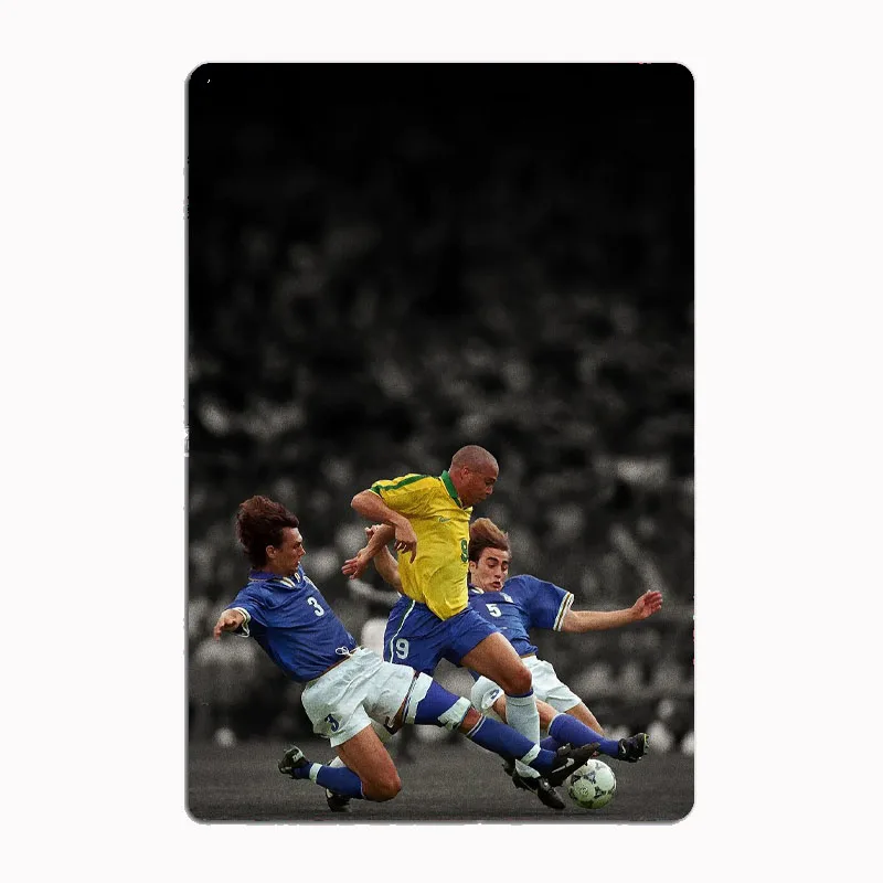 R9 Ronaldo Brazil Art Football Player Retro Metal Sign Poster Garage Room Decor Football Club Bar Tin Home Decor Wall Art Decor