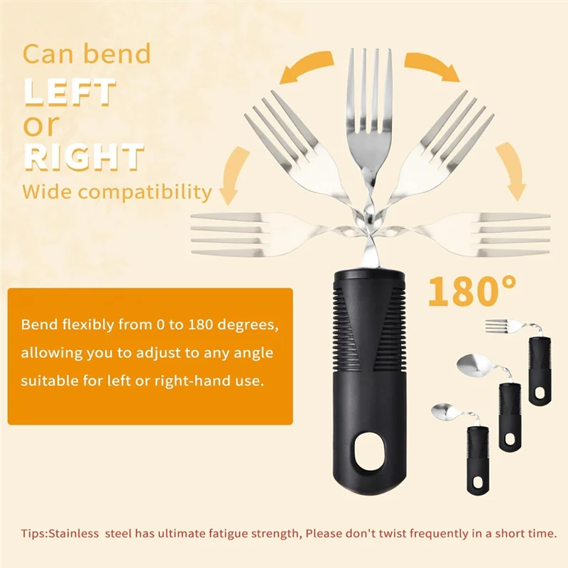 

Premium 4Pcs Bendable Cutlery Disabled Utensil Adult Weighted Utensils Elderly Built Adults Adaptive Tableware Gadgets