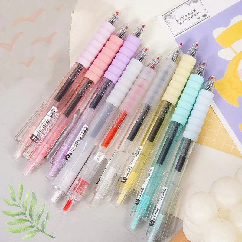 9Pcs Gel Pen Black 0.5mm Ink Press Pen Comfort Grip Writing Pens Office School Ballpoint Pen Japanese Stationery