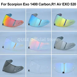 Helmets Visor For Scorpion Exo 1400 Carbon, R1 & EXO 520 Motorcycle Helmet Lens Visor Plating Uv Protection Lens Faceshield