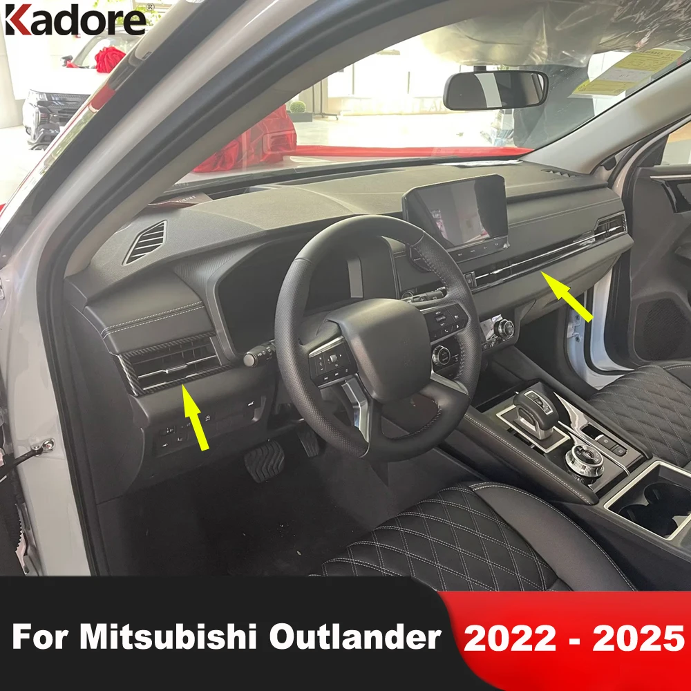 

Car Center Console Dashboard Panel Cover Trim For Mitsubishi Outlander 2022 2023 2024 2025 Carbon Fiber Interior Accessories