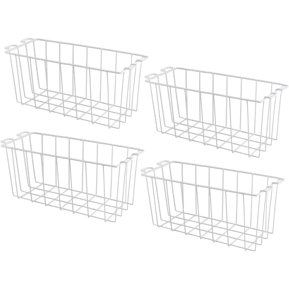 

Chest Freezer Baskets, 16.5" Freezer Organizer Bins Deep Freezer Storage Bins Metal Wire Baskets with Hanging Handles 4Pcs
