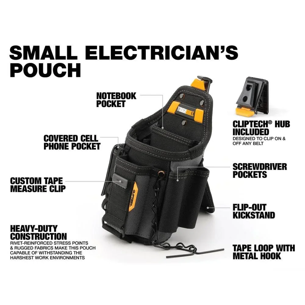 TOUGHBUILT TB-CT-34 Small Electrician Pouch Multi-functional Portable Sturdy and Durable Storage Toolkit