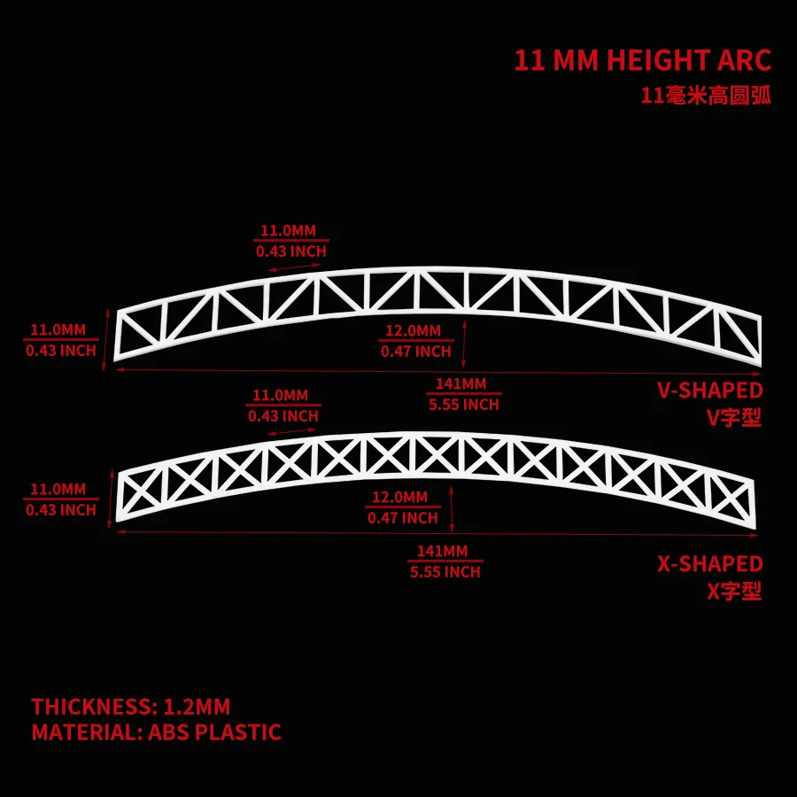 2 pièces ABS pont garde-corps modèle clôture Architecture matériaux de construction pour bricolage fabrication de modèles/paysage de route de Train ferroviaire/Diorama