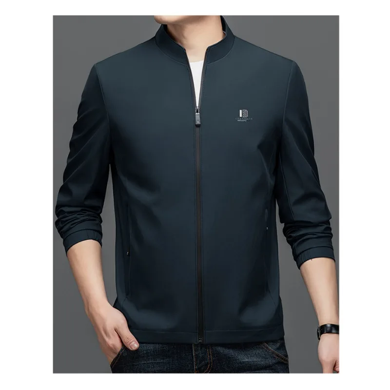 New Men's Spring Autumn Business Jacket Casual Stand Collar Coat Comfortable Versatile Men Clothing Windproof Anti Wrinkle Top