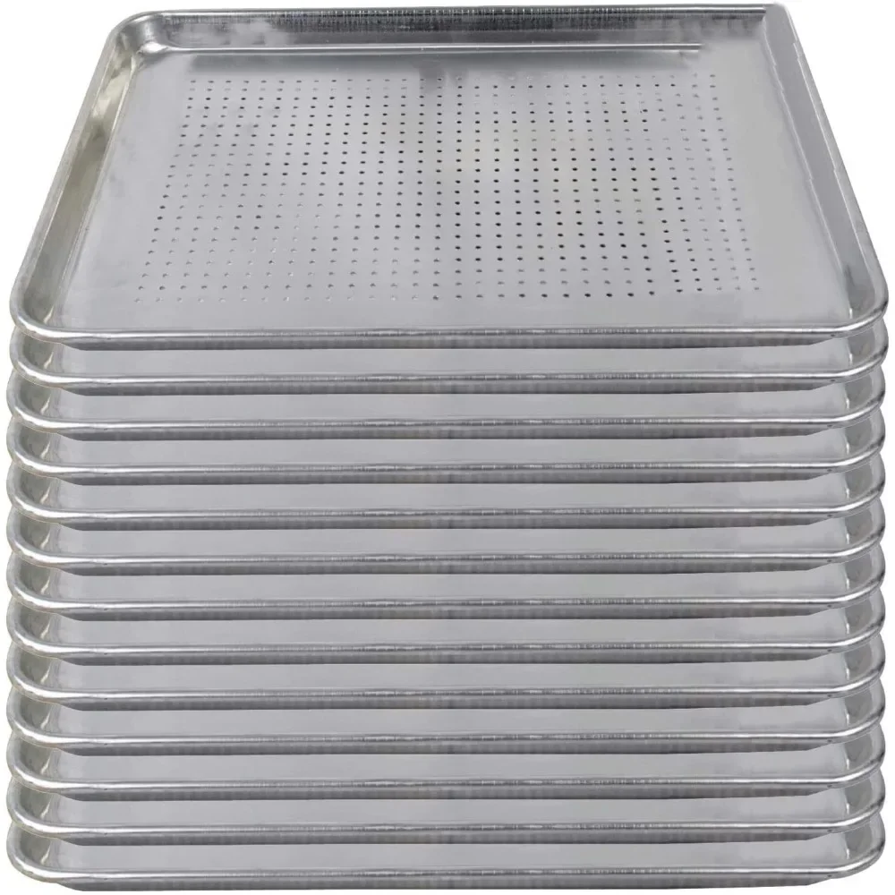 Full Size 18 x 26 inch Perforated Aluminum Sheet Pan Commercial Bakery Equipment Cake Pans NSF Approved 19 Gauge 12