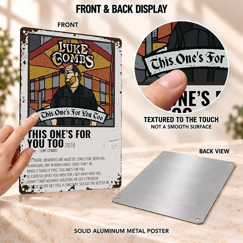 Luke Combs Printed Posters Acoustic Performance Design Man Cave Wall Art Personalized Aluminum Metal Sign Memorable Decor Gift