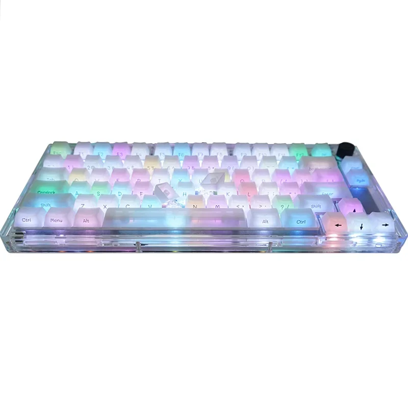 NPKC White Keycaps OEM Profile Key cap Set Backlit Keycap 130Keys Side Print Key caps for MX Switch ANSI Mechanical Keyboard