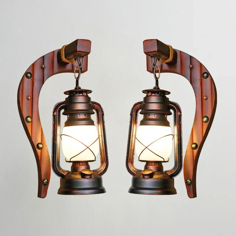 Chinese Retro Bedroom Balcony Bar Cafe Bamboo Kerosene Wall Lamp