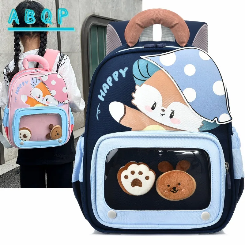 

Детский школьный рюкзак с мультяшным рисунком для мальчиков и девочек, роскошный брендовый прозрачный модный рюкзак для детского сада, большой вместимости