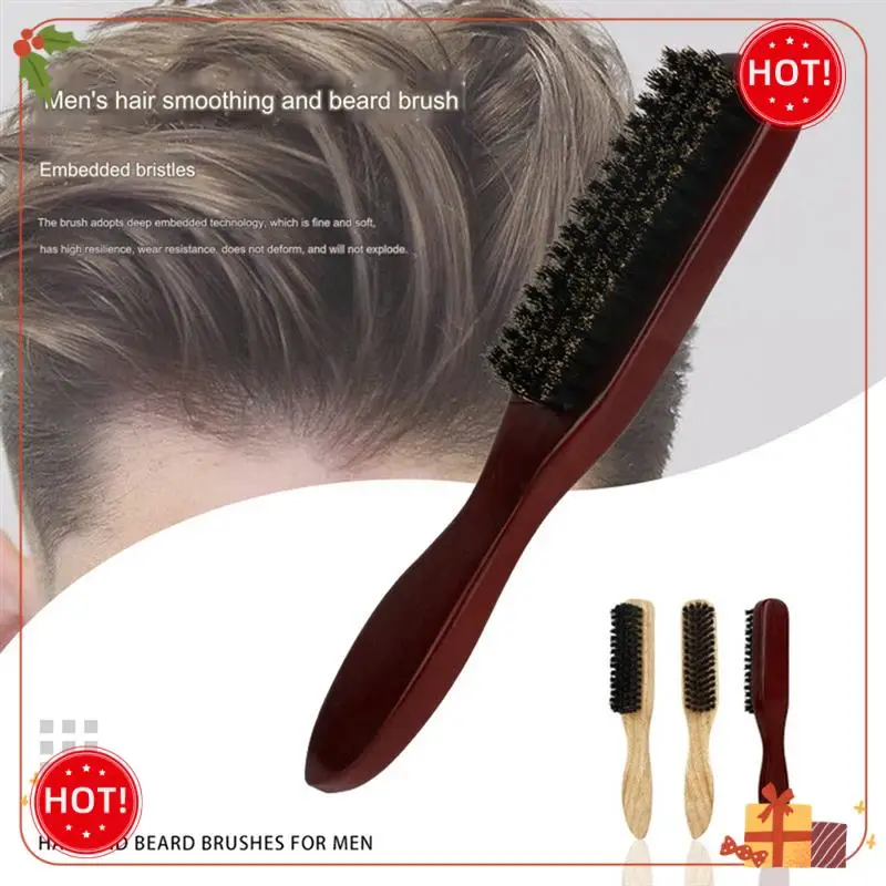 ABLE-猪毛ブラシ、理容ひげブラシ、女性と男性用ヘアブラシひげブラシイエロー