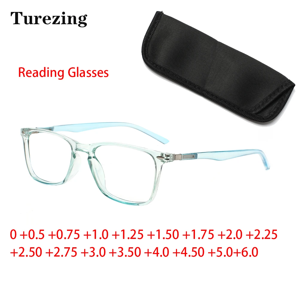 

Turezing 5 Pair Of Multi-color Fashion Oversized Square Reading Gasses Men And Women Large Frame Mirror Diopter +1.0~+6.0