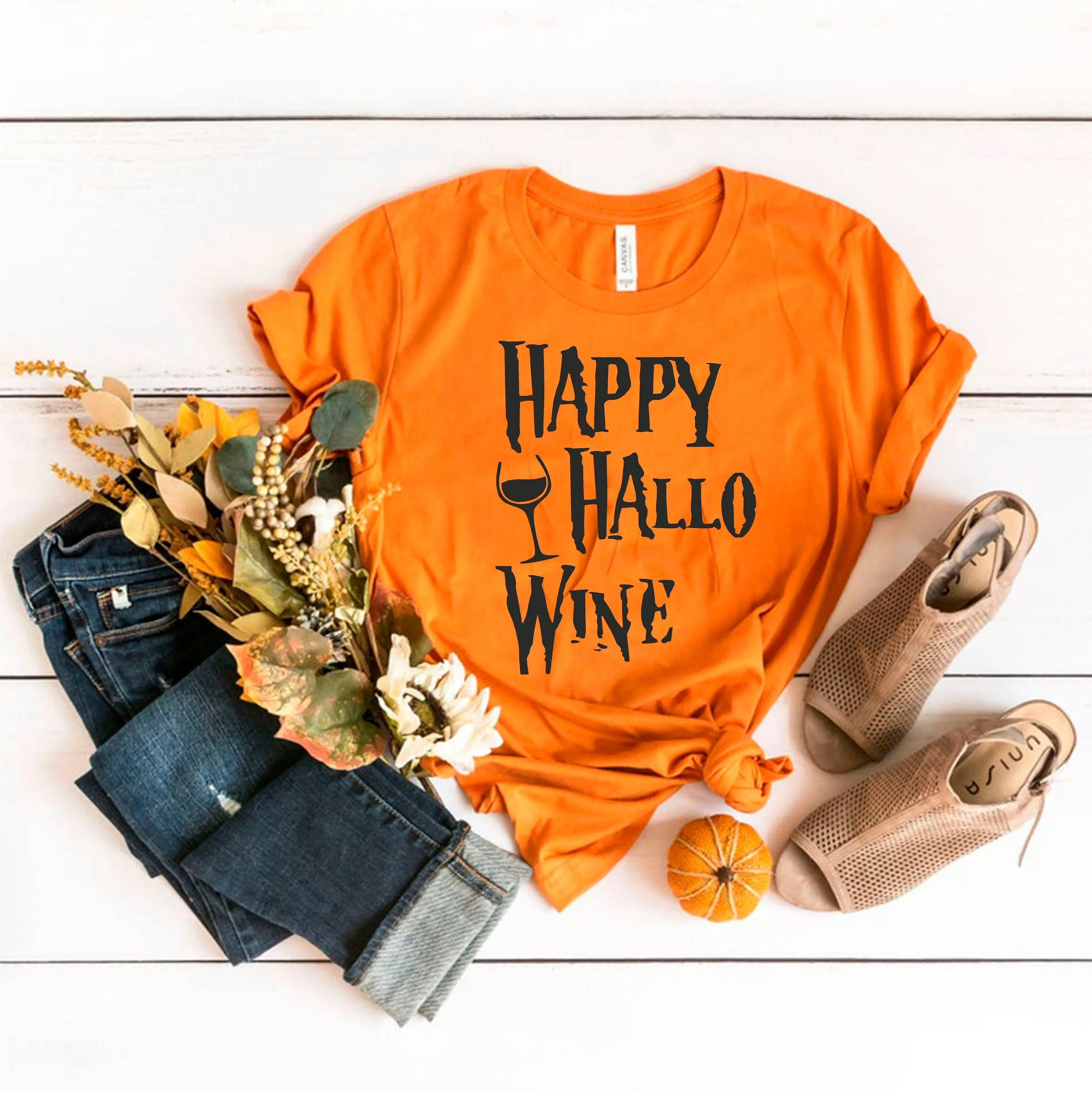 Happy Hallo Wine T Shirt Halloween Tasting for Women Plus Size