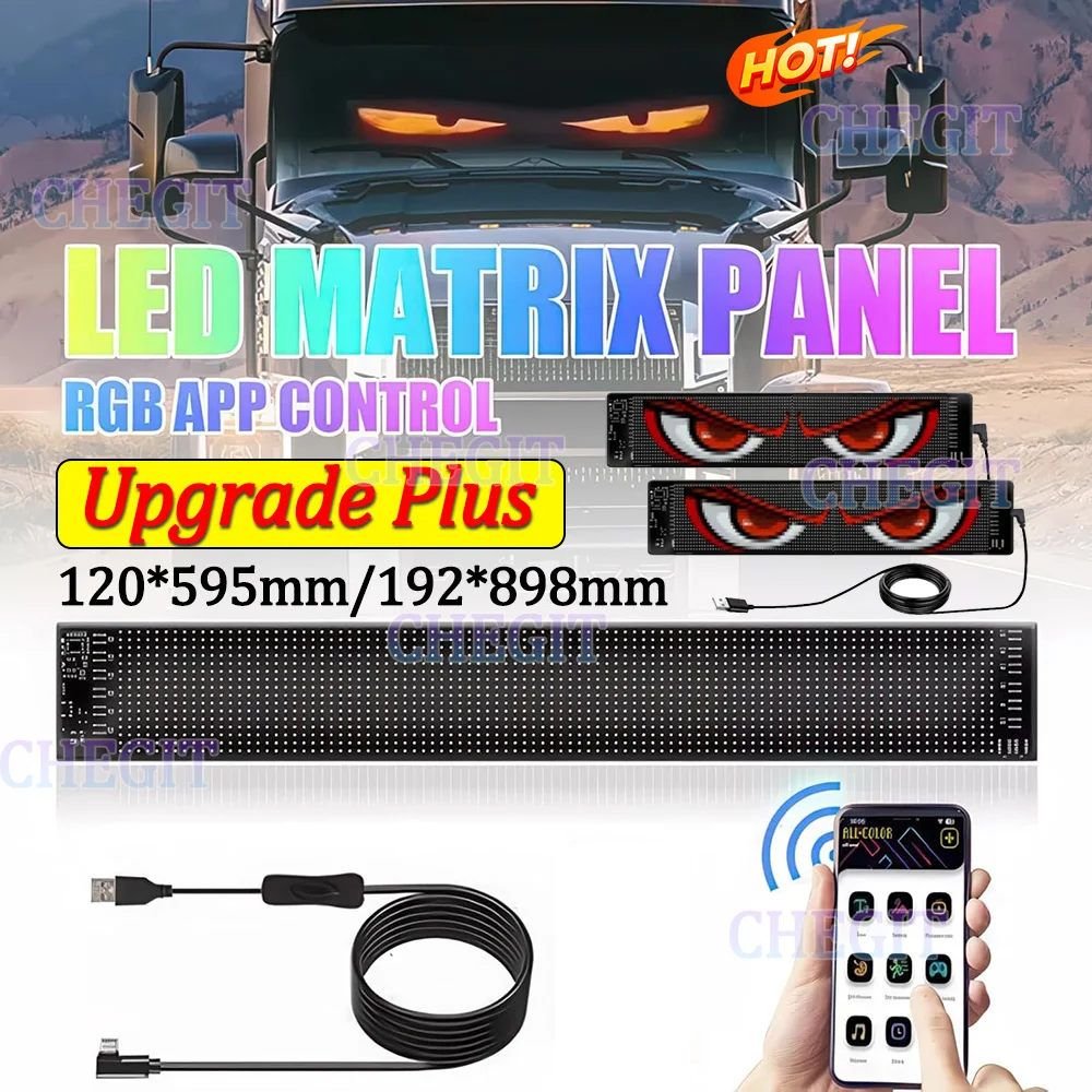 

1/2 шт. Demon Eyes Plus автомобильный светодиодный прибор, светодиодная матричная пиксельная панель, сделай сам, программируемый гибкий светодиодный дисплей для автомобиля, грузовика, аксессуары