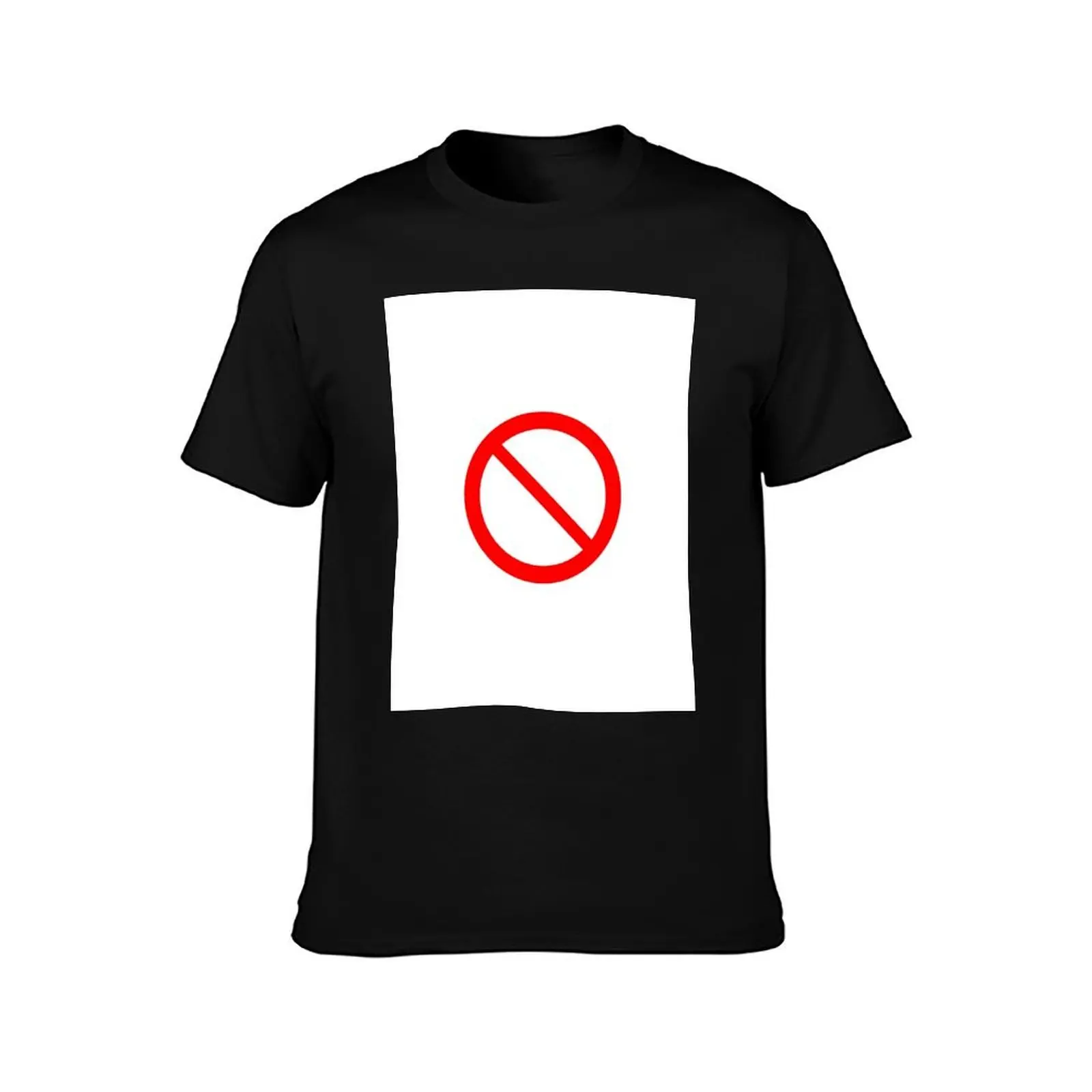 FNF Boyfriend Prohibition Sign T-Shirt Casual Loose Short Sleeve Tee for Men T-Shirt
