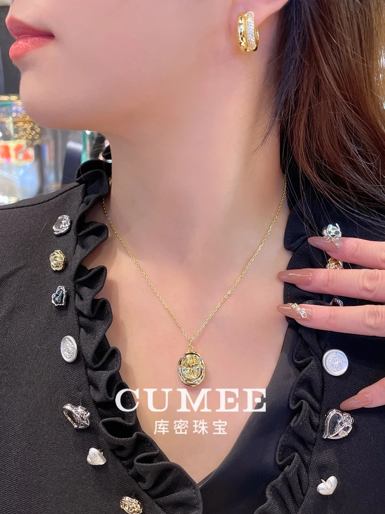 CUMEE ใหม่หรูหราต่างหูแฟชั่นขนาดเล็กสําหรับสวมใส่ทุกวันจี้ต่างหูสีเหลืองทอง ซิลเวอร์ชุบทอง