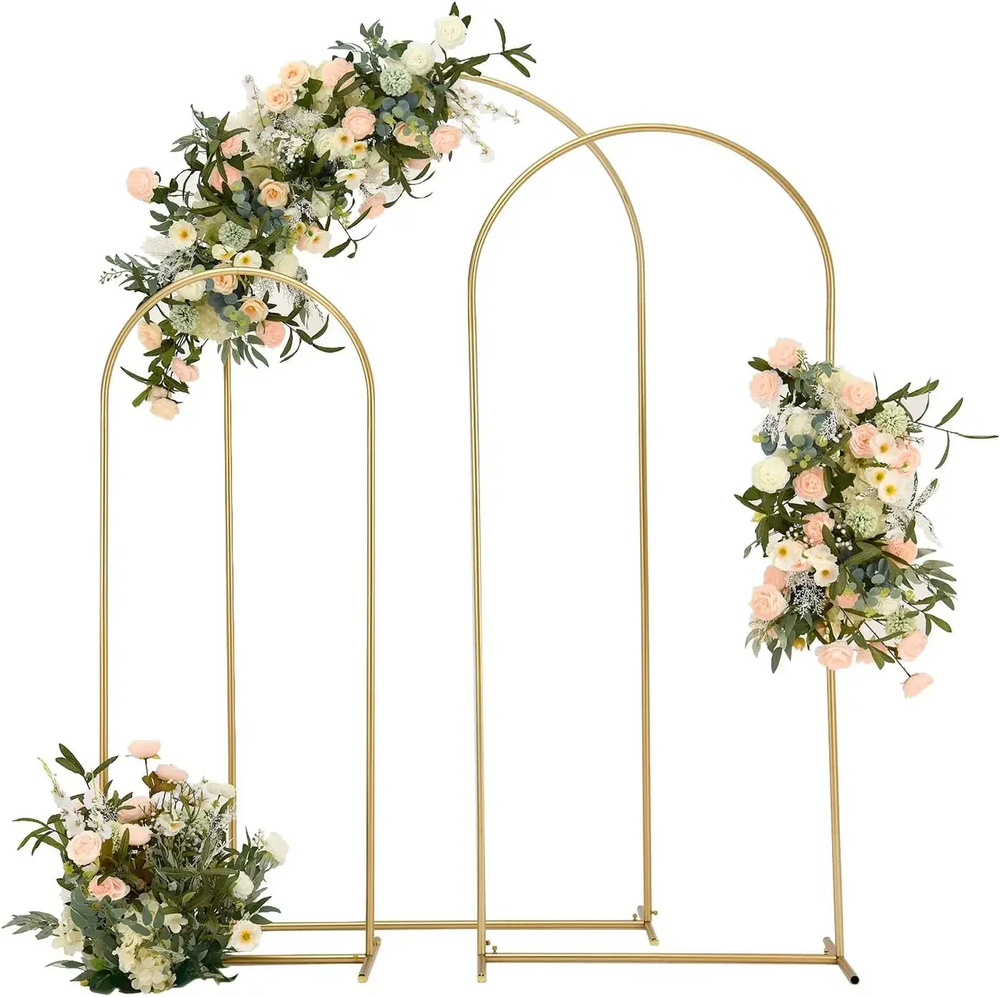 

Wedding Arch Backdrop Stand 6.6FT 5.9FT 4.9FT Set of 3 Metal Arch Backdrop Stand for Wedding Ceremony Birthday Party Gold
