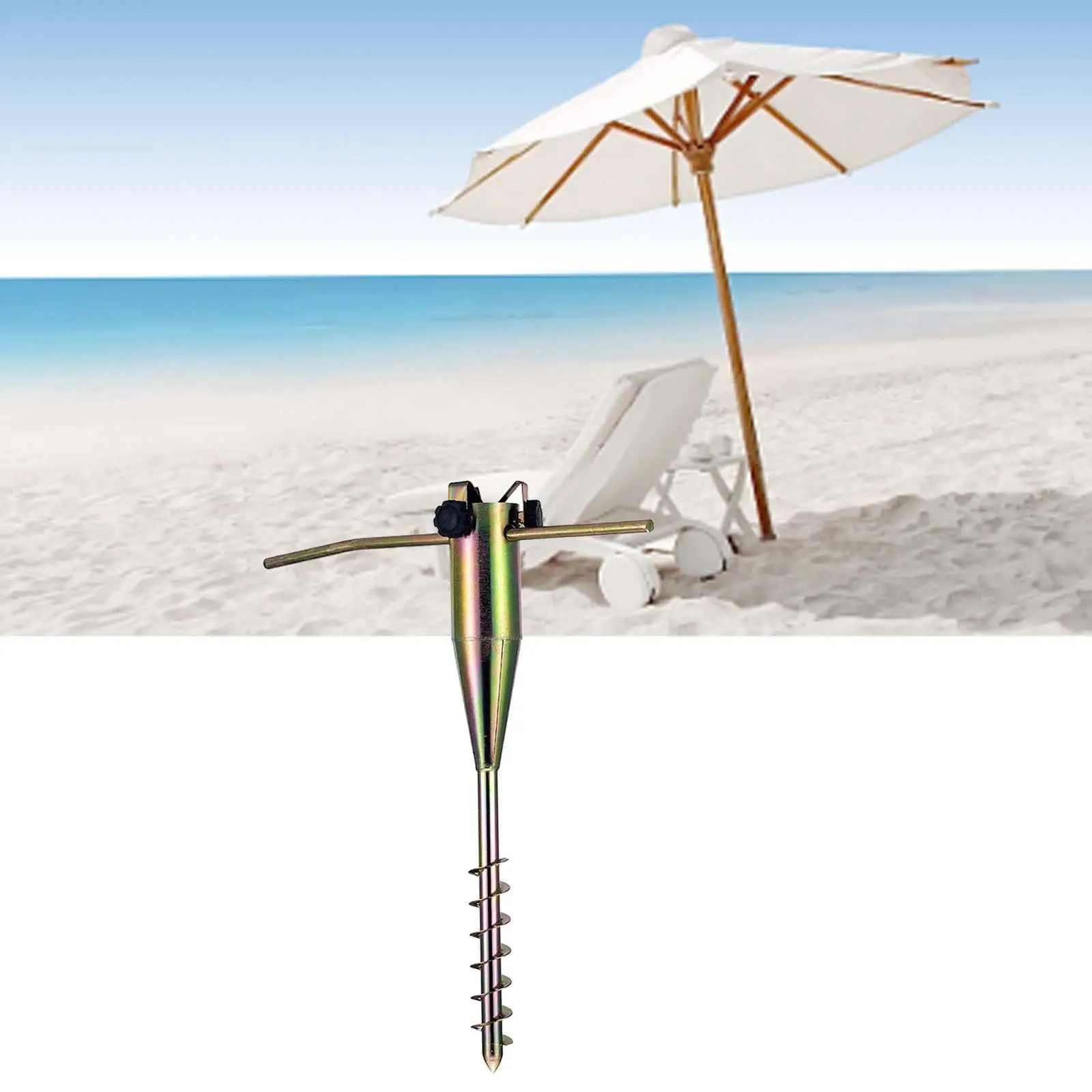 Beach Umbrella Holder Windproof Portable Parasol Holder Umbrella Sand Anchor