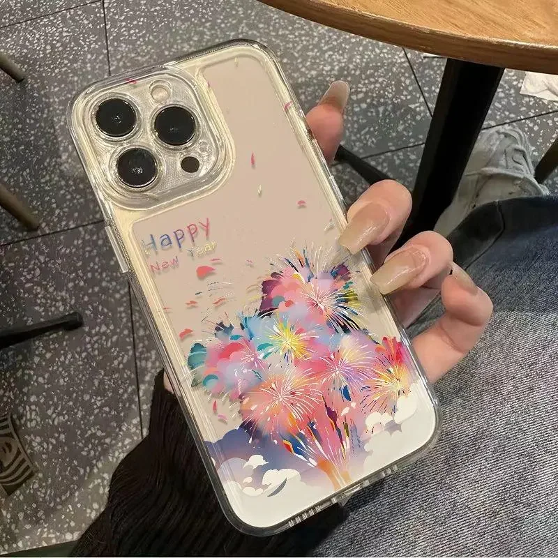 New Colorful fireworks For iPhone1514131211Pro lax XR XS Max78 Plus 12Mini13MiniY2K colour creativity Anti fall Soft Phone Case