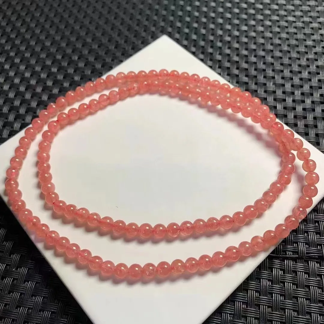 4.8MM Natural Red Lace Agate Triple Circle Bracelet Fashion Crystal Quartz Gemstone Jewelry Reiki Healing Gift For Women 1pcs